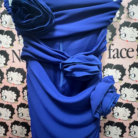 Zara Blue flower cutout mini dress size Small - Picture 2 of 3